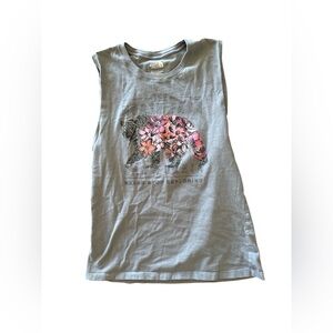 The North Face Women’s Gray Tank with Floral Bear Design